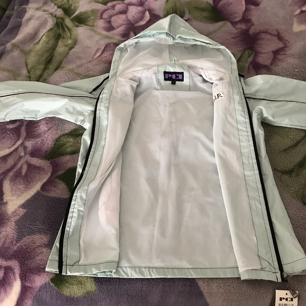 Aqua colored windbreaker for women - Picture 2 of 8